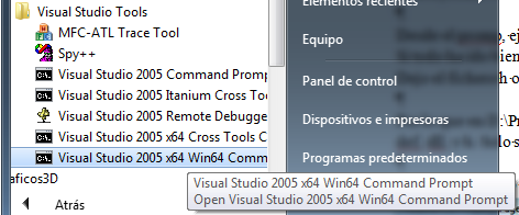 Comandos Visual Studio 2005