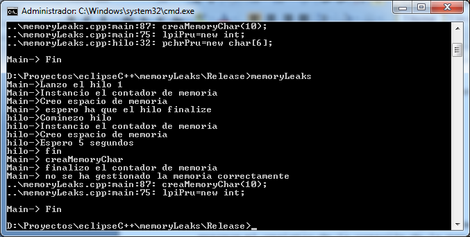 Salida sin fugas de memoria