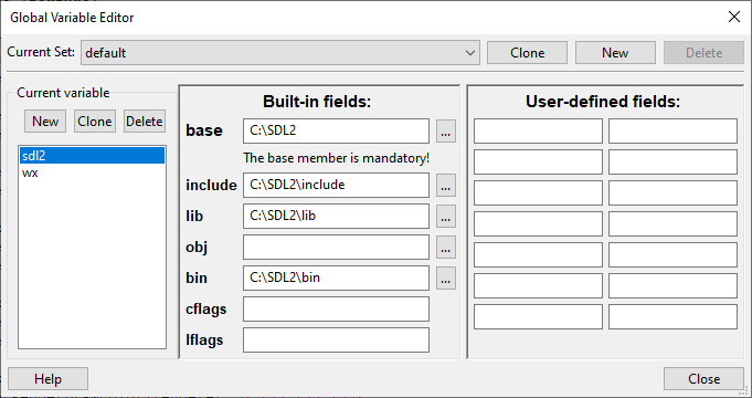 Variables globales SDL2