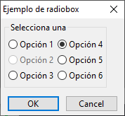 Ejemplo de radiobox