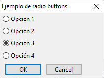 Ejemplos de radiobuttons