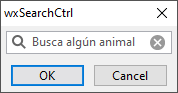 Ejemplo de wxSearchCtrl
